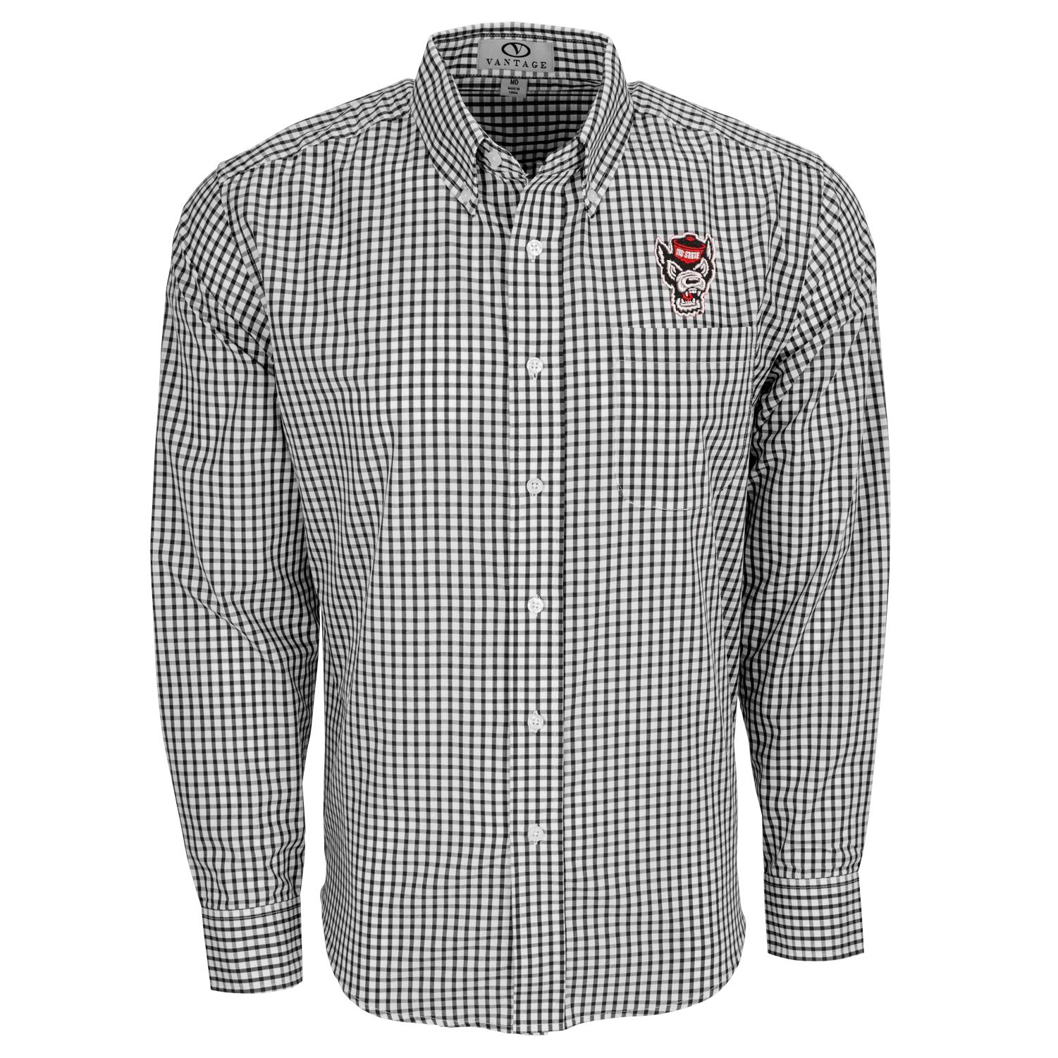 NC State Wolfpack Columbia Red Wolfhead Tamiami Button Down Shirt Small